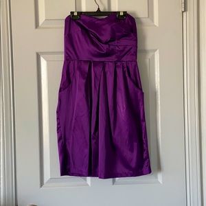 Purple Strapless Dress